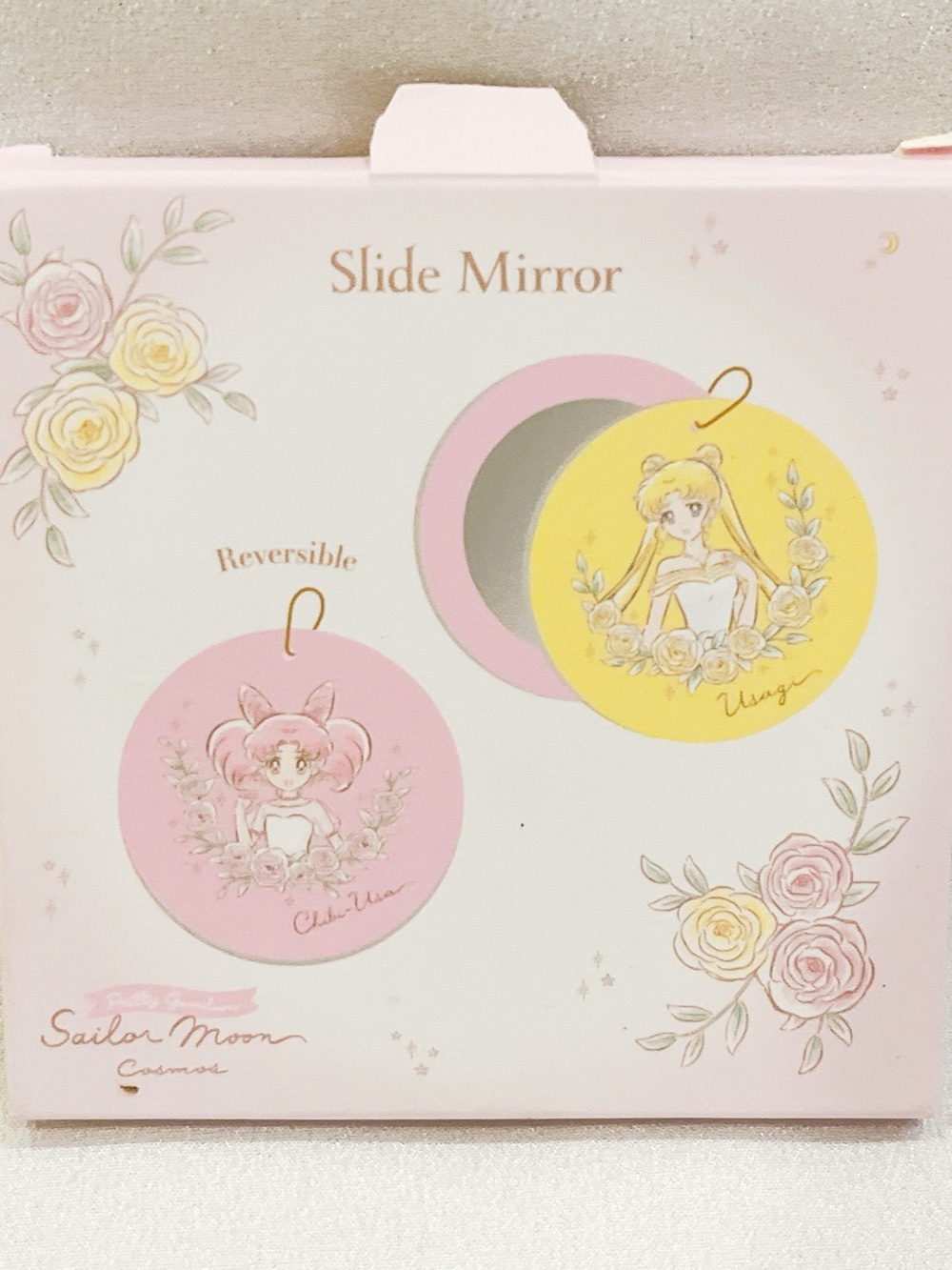 New 3 COINS Sailor Moon Sailormoon Cosmos Slide Compact Mirror - Usagi, Chibiusa